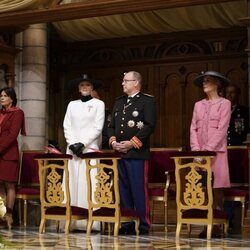 Alberto y Charlene de Mónaco, Carolina de Mónaco y Estefanía de Mónaco en el Te Deum por el Día Nacional de Mónaco 2022