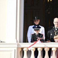 Alberto y Charlene de Mónaco y sus hijos Jacques y Gabriella en el Día Nacional de Mónaco 2022