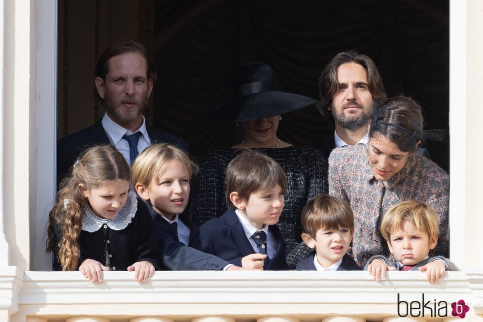 Andrea Casiraghi, Tatiana Santo Domingo, Sasha, India y Max Casiraghi, Carlota Casiraghi, Dimitri Rassam y sus hijos