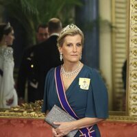 Sophie de Wessex con la Tiara de Aguamarina y Diamantes en la cena de Estado al Presidente de Sudáfrica