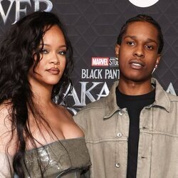 Rihanna y A$AP Rocky en la presentación de 'Black Panther: Wakanda Forever'