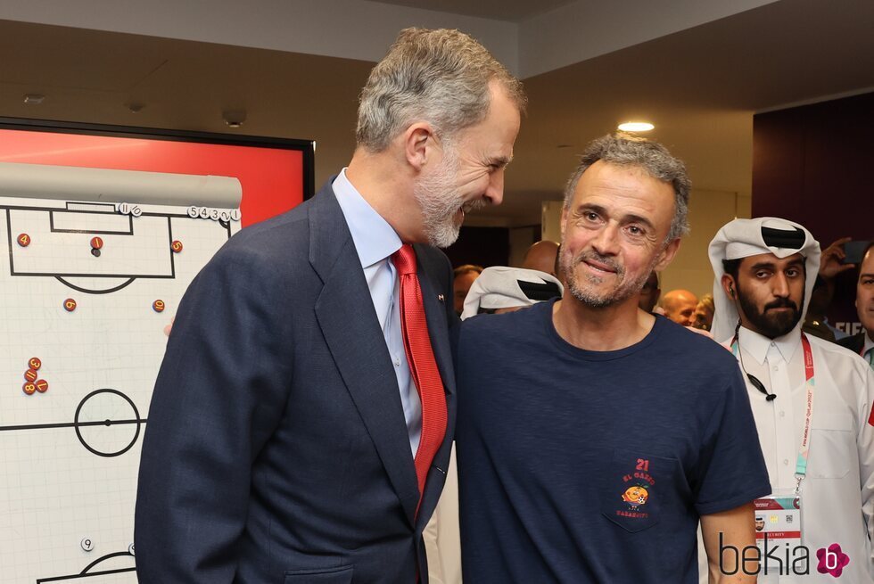 El Rey Felipe VI y Luis Enrique tras el primer partido de España en el Mundial de Catar