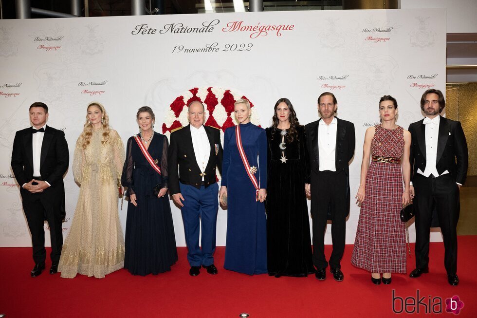 Gareth Wittstock, Beatrice Borromeo, Carolina de Mónaco, Alberto y Charlene de Mónaco, Tatiana Santo Domingo, Andrea Casiraghi, Carlota Casiraghi y Dimitri