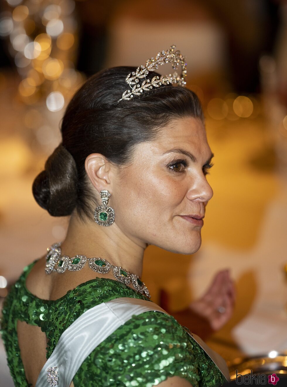 Victoria de Suecia con la Tiara de Laurel en la cena en honor a los ganadores de los Premios Nobel 2022