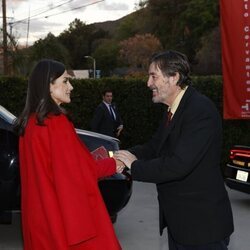 La Reina Letizia y Luis García Montero en la reunión sobre el español en la sede del Cervantes en Los Angeles