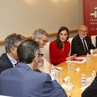 La Reina Letizia atendiendo una reunión de trabajo sobre el español en Estados Unidos en la sede del Cervantes en Los Angeles