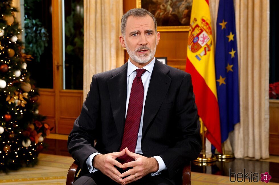 El Rey Felipe VI durante el discurso de Navidad 2022