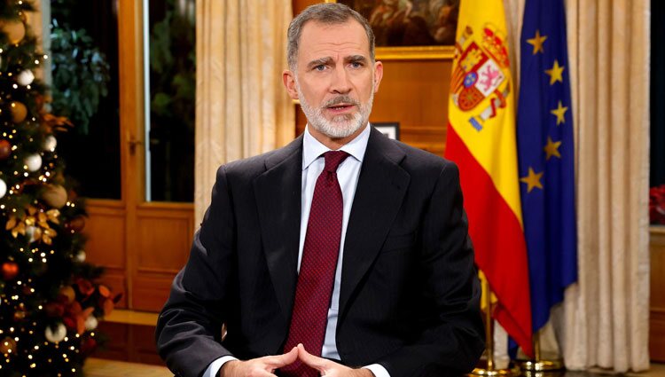 El Rey Felipe VI durante el discurso de Navidad 2022