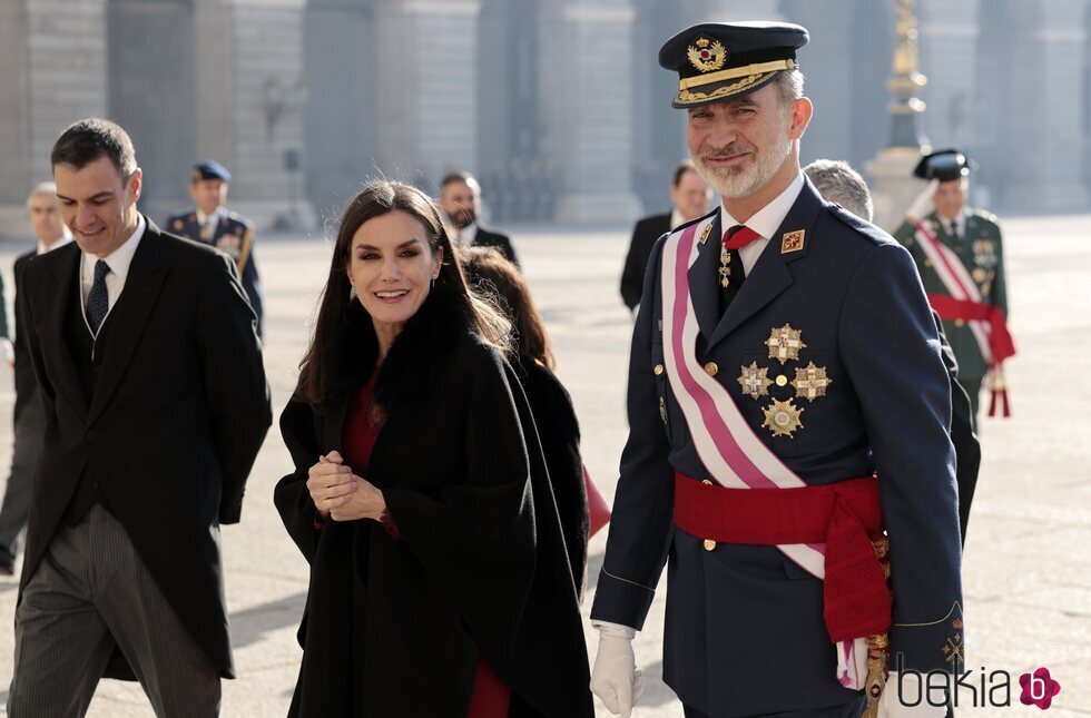 Los Reyes Felipe y Letizia junto a Pedro Sánchez en la Pascua Militar 2023