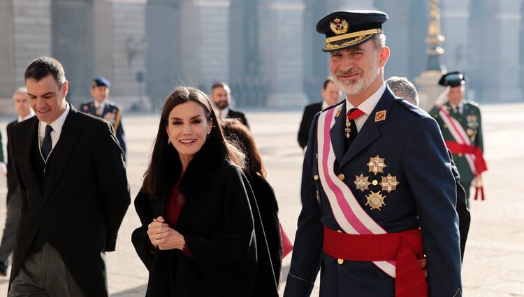 Los Reyes Felipe y Letizia junto a Pedro Sánchez en la Pascua Militar 2023