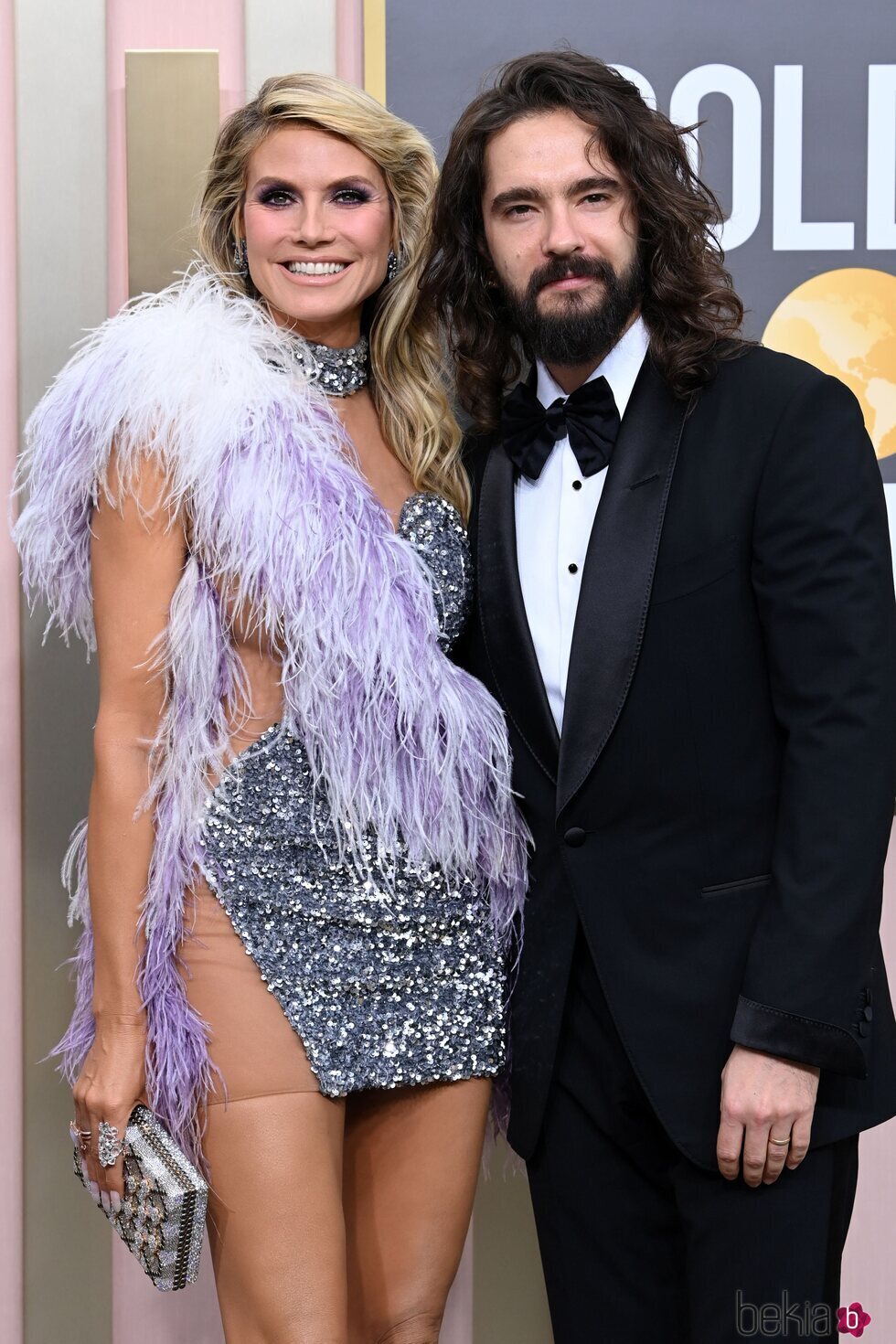 Heidi Klum y Tom Kaulitz en la alfombra roja de los Globos de Oro 2023