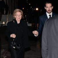 Ana María de Grecia y Philippos de Grecia tras la cena previa al funeral de Constantino de Grecia