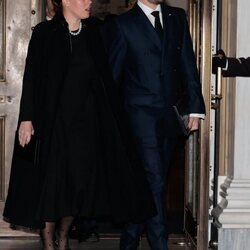 Philippos de Grecia y Nina Flohr tras la cena previa al funeral de Constantino de Grecia