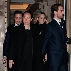 Theodora de Grecia y Matthew Kumar y Philippos de Grecia y Nina Flohr tras la cena previa al funeral de Constantino de Grecia