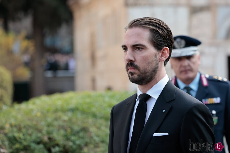 Philippos de Grecia en el funeral de Constantino de Grecia