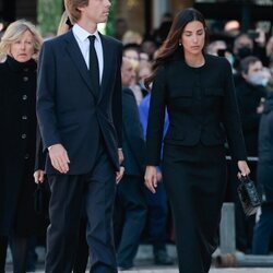 Chantal Hochuli, Christian de Hannover y Sassa de Osma en el funeral de Constantino de Grecia