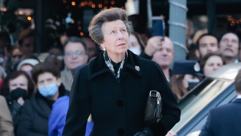 La Princesa Ana en el funeral de Constantino de Grecia