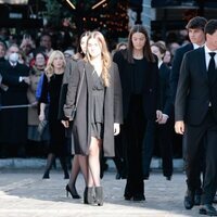 Alexia de Grecia y Carlos Morales y sus hijos en el funeral de Constantino de Grecia