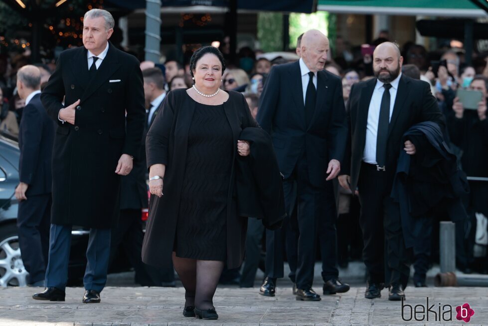 Radu de Rumanía, María de Rusia y Simeón de Bulgaria en el funeral de Constantino de Grecia