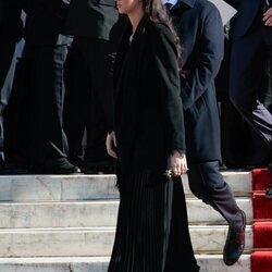 Froilán y Victoria Federica a la salida del funeral de Constantino de Grecia