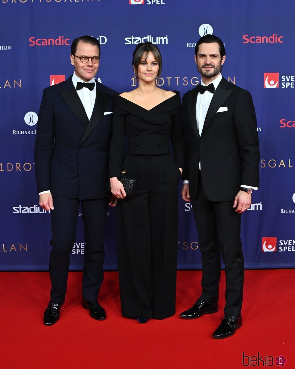 Daniel de Suecia y Carlos Felipe y Sofia de Suecia en la Gala del Deporte Sueco 2023