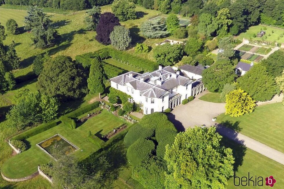 Vista aérea de Chyknell Hall, el palacete inglés de Corinna Larsen en Inglaterra