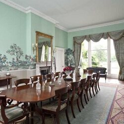 Comedor de Chyknell Hall, el palacete inglés de Corinna Larsen en Inglaterra