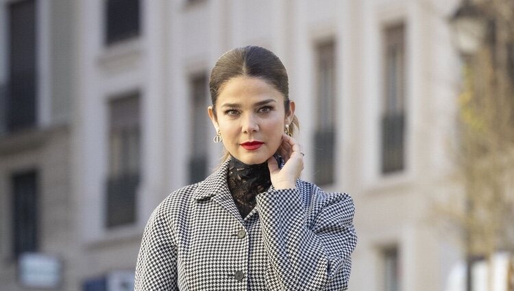 Juana Acosta en la presentación de su última película 'Lobo Feroz' en las calles de Madrid