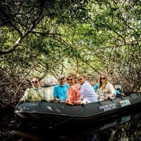 Guillermo, Máxima y Amalia de Holanda en el Parque Cultural Mangazina di Rei