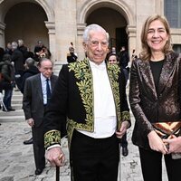 Mario Vargas Llosa y la Infanta Cristina en la Academia Francesa