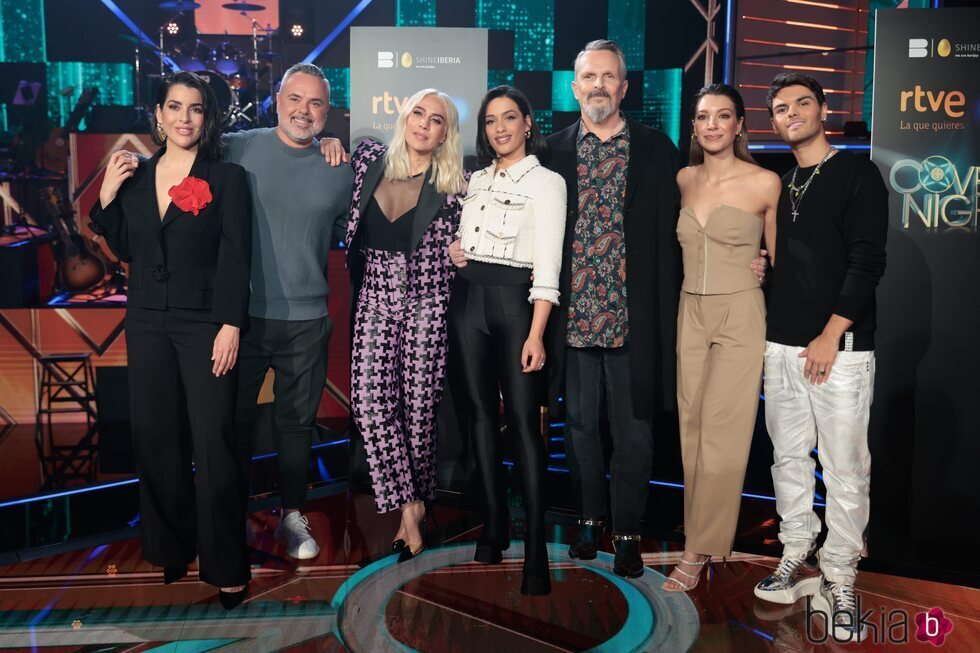 Ruth Lorenzo, Juan Magán, Chanel, Mónica Naranjo, Miguel Bosé, Ana Guerra y Abraham Mateo en la presentación de 'Cover Night'