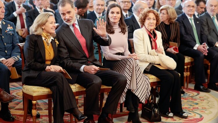 Nadia Calviño y los Reyes Felipe y Letizia en la presentación del Portal Digital de Historia Hispánica