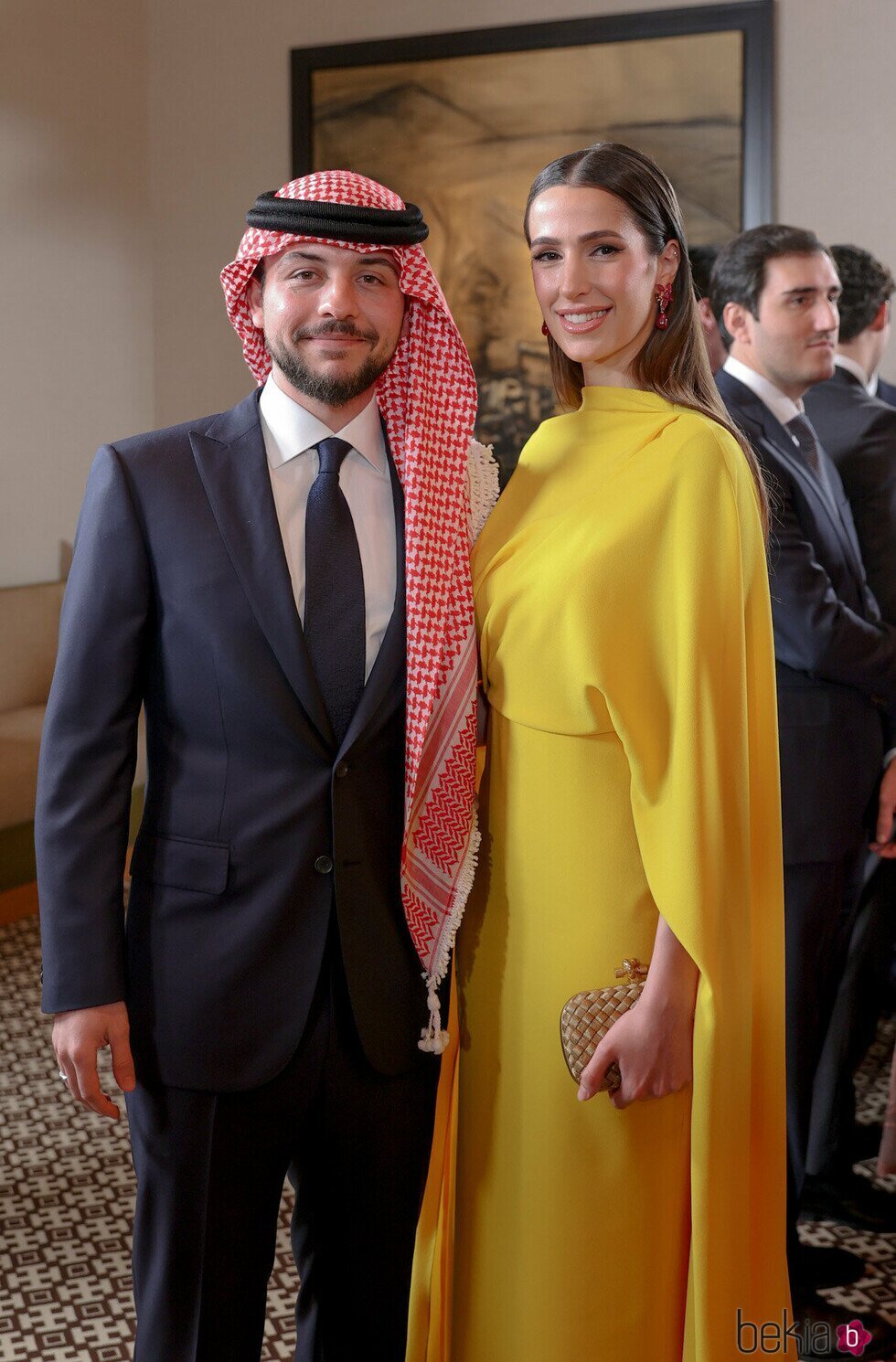 Hussein de Jordania y Rajwa Al Saif en la boda de Iman de Jordania y Jameel Alexander Thermiotis