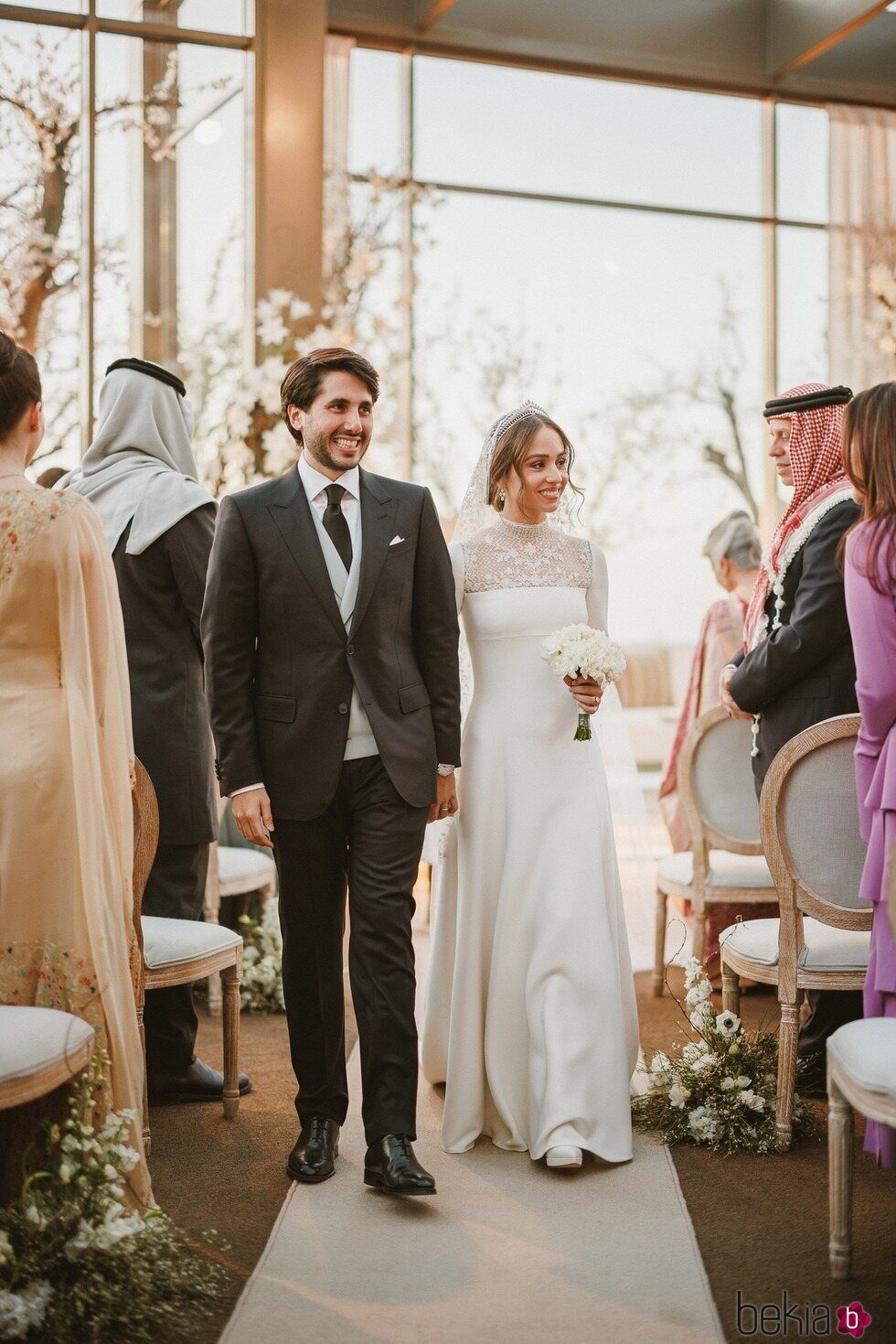 Iman de Jordania y Jameel Alexander Thermiotis, muy sonrientes en su boda