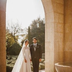 Iman de Jordania y Jameel Alexander Thermiotis en su boda