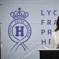 Marie de Dinamarca en el acto del colegio francés Prins Henrik