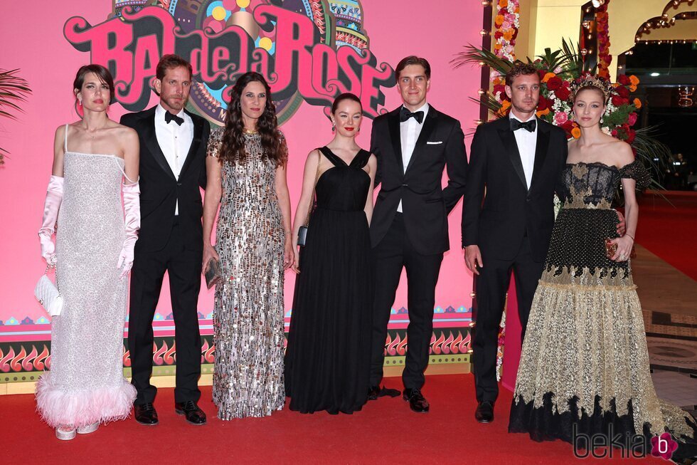 Carlota Casiraghi, Andrea Casiraghi, Tatiana Santo Domingo, Alexandra de Hannover, Ben Sylvester Strautmann, Pierre Casiraghi y Beatrice Borromeo