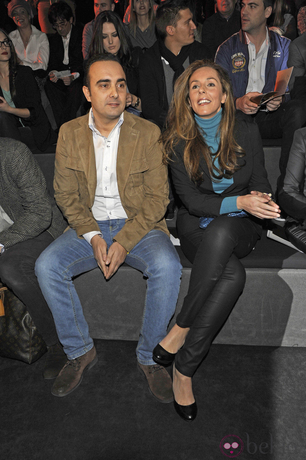 Rocío Carrasco y Fidel Albiac en el desfile de Hannibal Laguna en Fashion Week Madrid