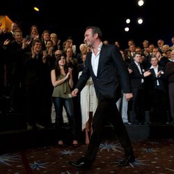 Jean Dujardin en la comida de los nominados a los Oscar 2012