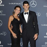 Novak Djokovic y Jelena Ristic en los Premios Laureus 2012