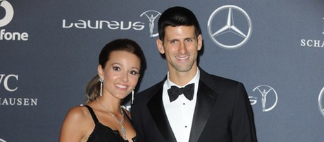 Novak Djokovic y Jelena Ristic en los Premios Laureus 2012