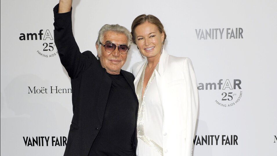 Roberto Cavalli y su mujer Eva en la gala amfAr de Nueva York