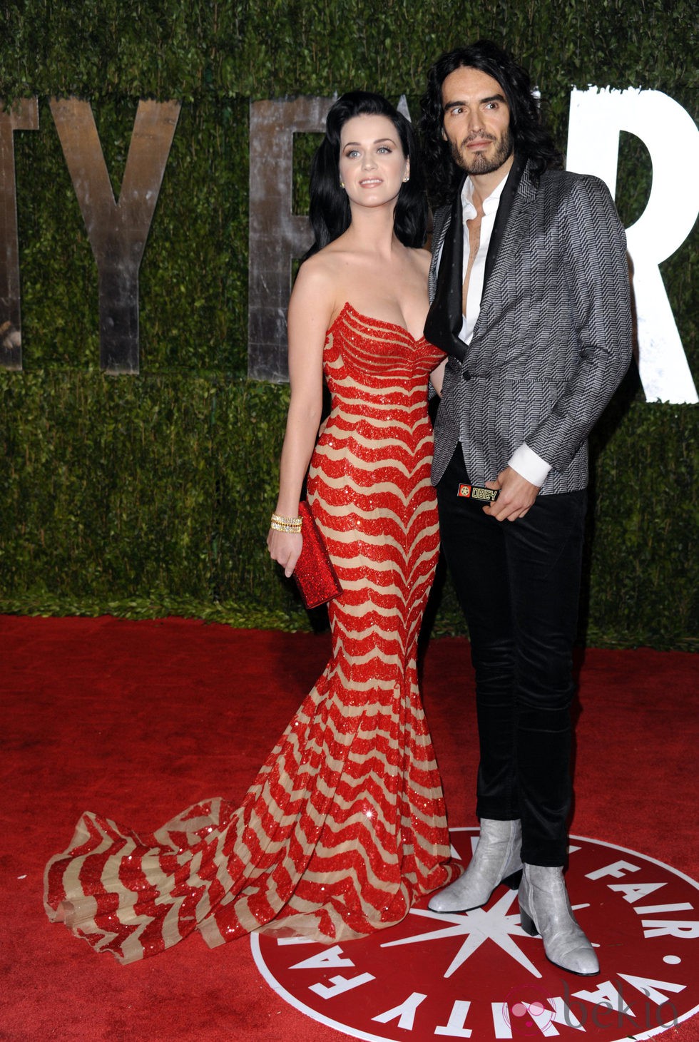 Katy Perry y Russell Brand en una fiesta tras los Oscar 2010