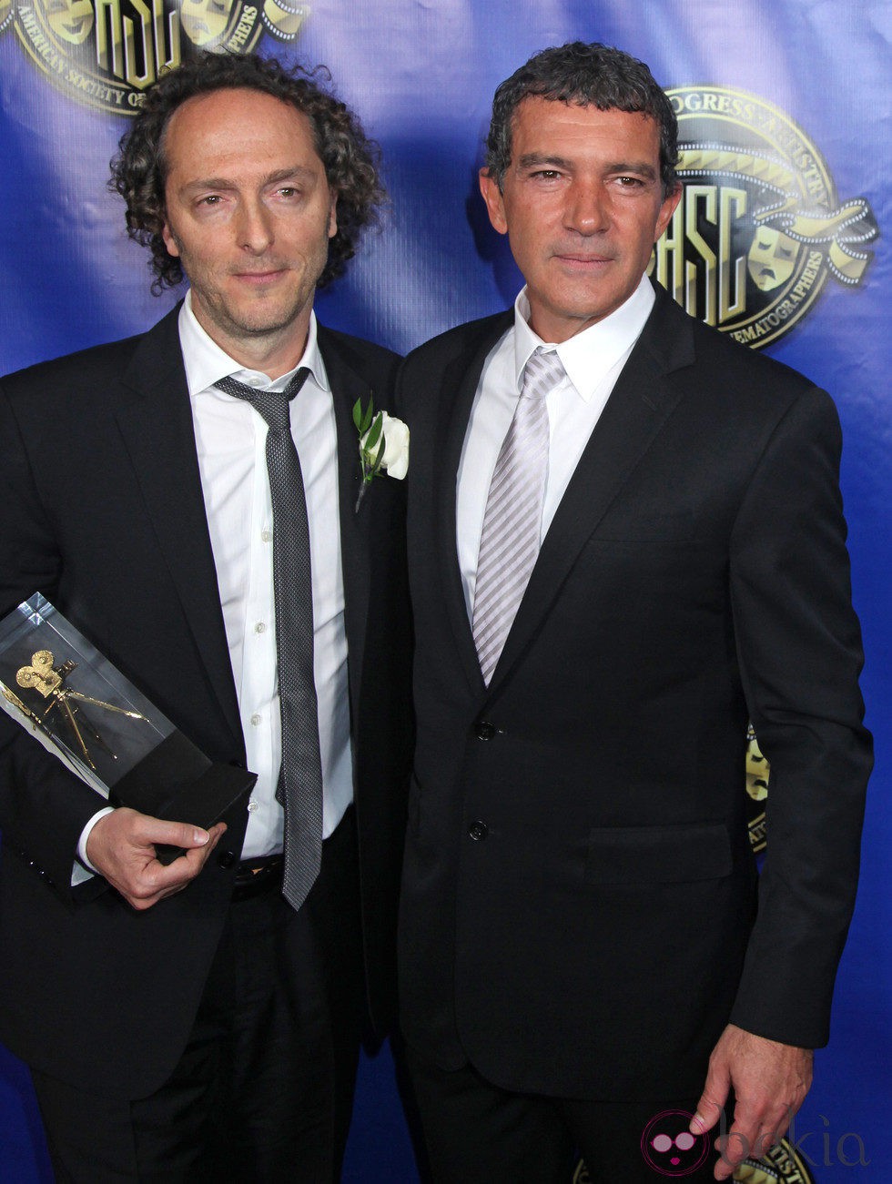 Emmanuel Luberzki y Antonio Banderas en los premios de la American Society of Cinematographers