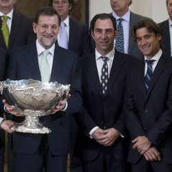 Rafa Nadal, Mariano Rajoy, Albert Costa, David Ferrer y Álex Corretja