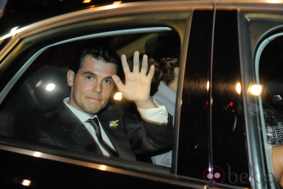 Sergio Álvarez en su boda con Marta Ortega