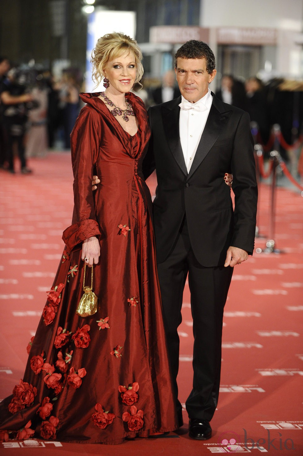 Antonio Banderas y Melanie Griffith en la alfombra roja de los Goya 2012