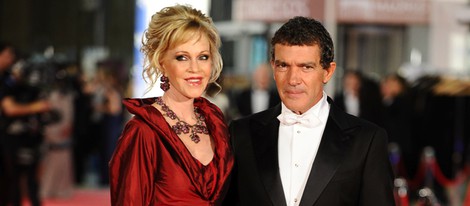 Antonio Banderas y Melanie Griffith en la alfombra roja de los Goya 2012