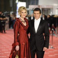 Antonio Banderas y Melanie Griffith en la alfombra roja de los Goya 2012