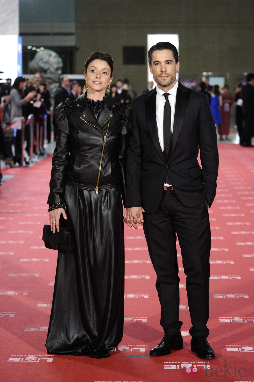 Ingrid Rubio y Unax Ugalde en la alfombra roja de los Goya 2012